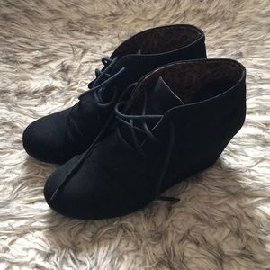 Maurices Womens Ankle Wedge Boots Black